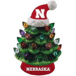 Evergreen Enterprises - Nebraska Huskers 8" Light Up Ceramic LED Christmas Tree - Multicolor