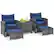 Alt View 1. Costway - 5 Piece Patio Rattan Furniture with 2 Ottomans & Tempered Glass Coffee Table - Navy + Mix Grey.