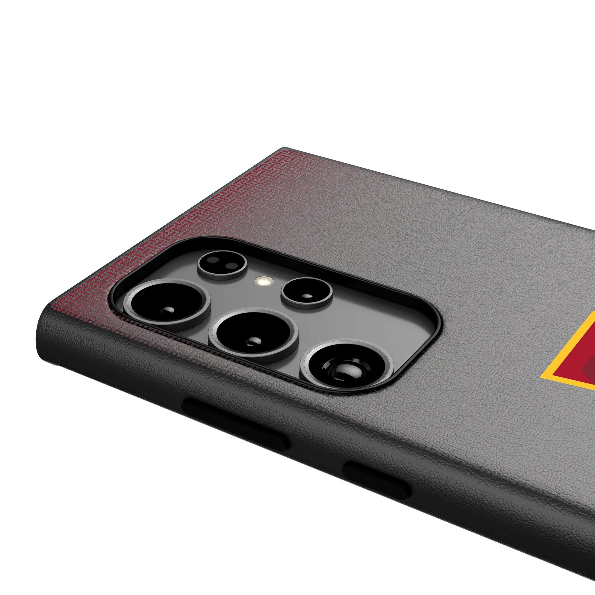 Alt View 3. Keyscaper - Iowa State Cyclones Linen Galaxy Magnetic Bump Case - S24 Ultra - Black.