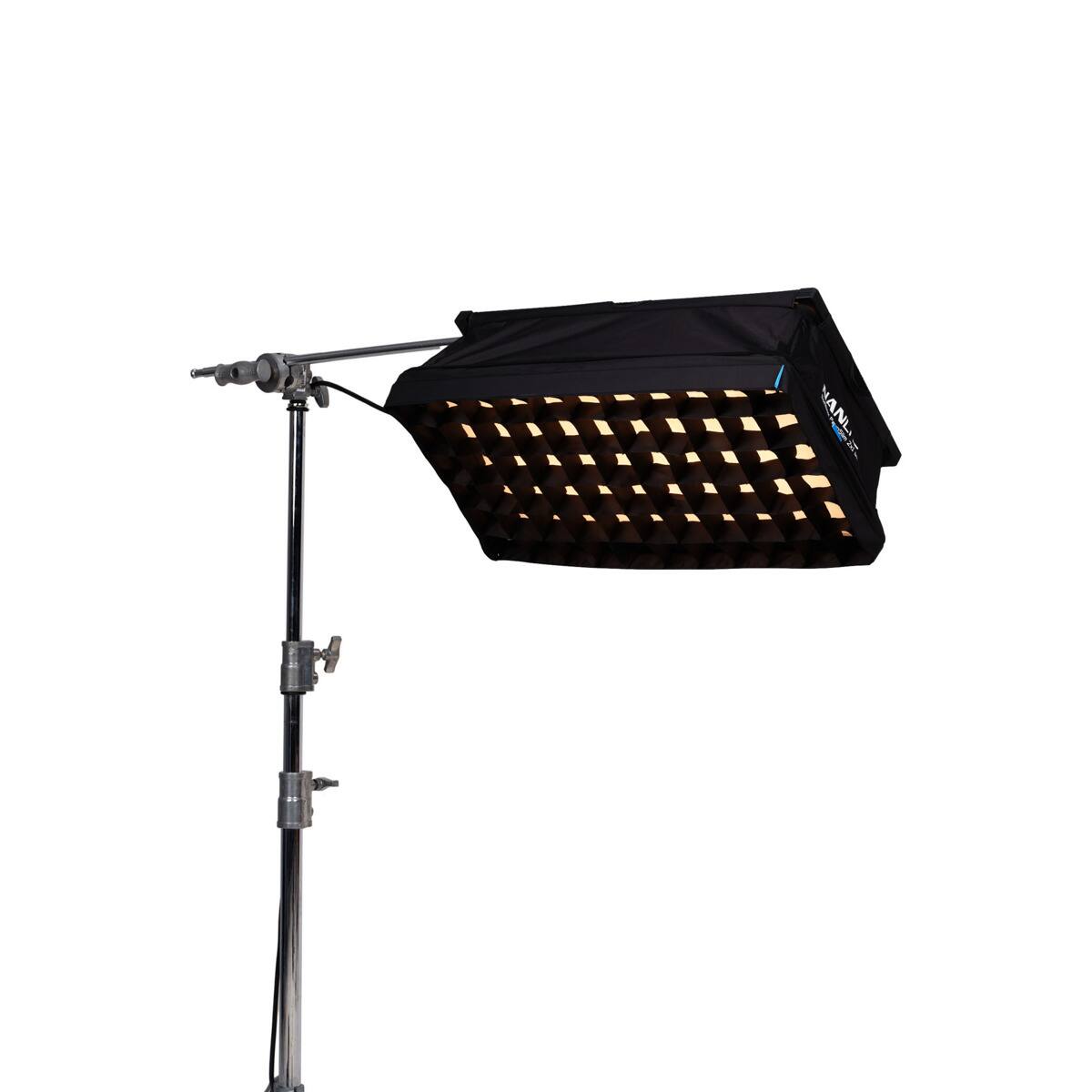 Alt View 6. NANLITE - Nanlite PavoSlim 120B 2x1 120W Bi-Color LED Panel Light with Quick-Open Softbox.