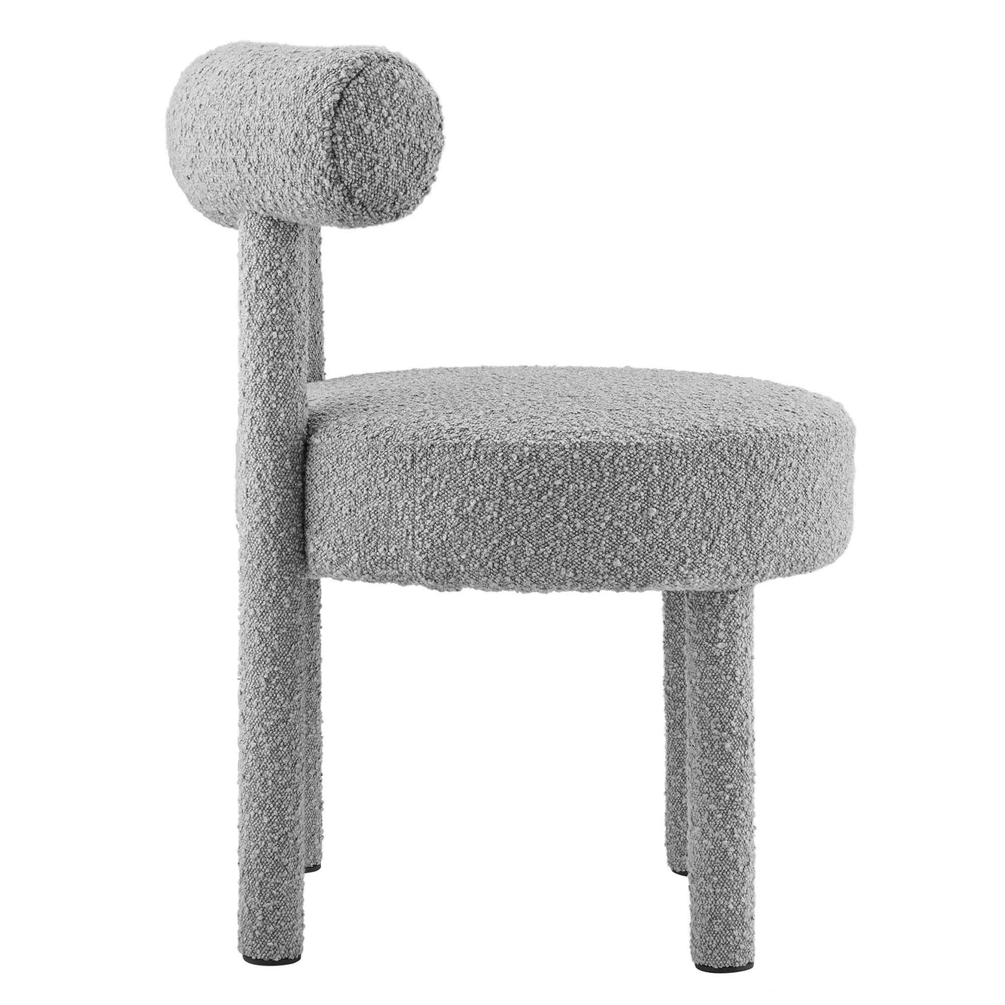 Alt View 2. Modway - Toulouse Boucle Fabric Dining Chair by Modway - Light Gray.