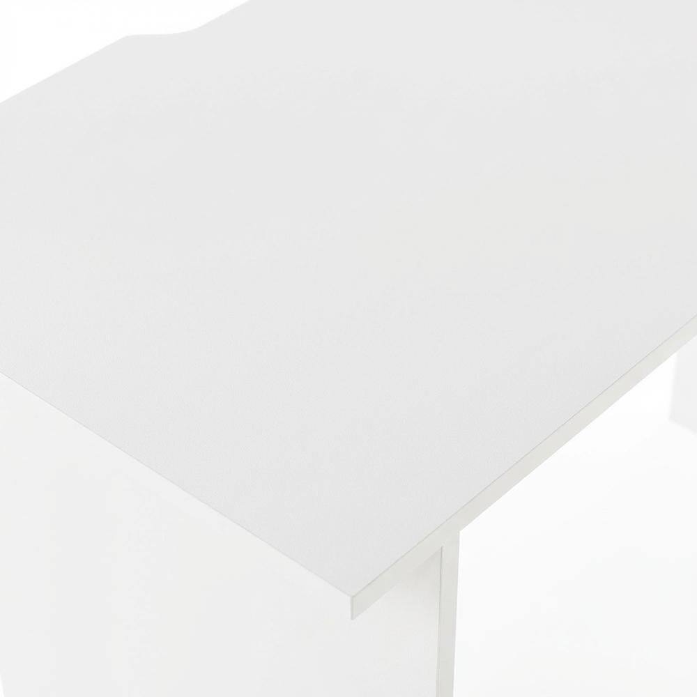 Alt View 1. BisonOffice - White L-Shaped Desk with Bookshelves for Home Office and Study Space - White.