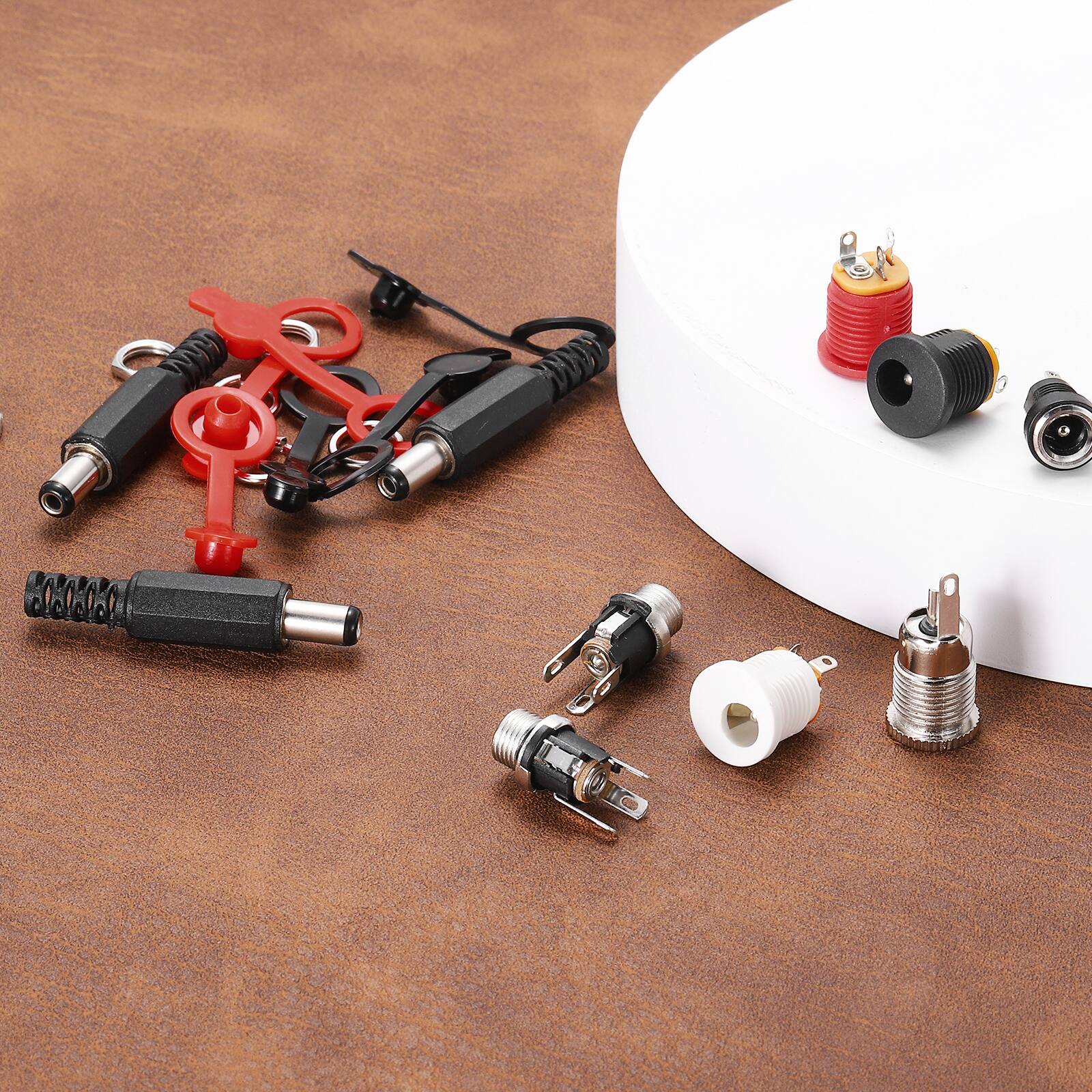 Alt View 5. Unique Bargains - 15pcs DC5521 5.5x2.1mm 30V 0.5A 3Pin Female Barrel Jack Panel Mount Connector for Guitar/Car Audio - Black, Red, White.