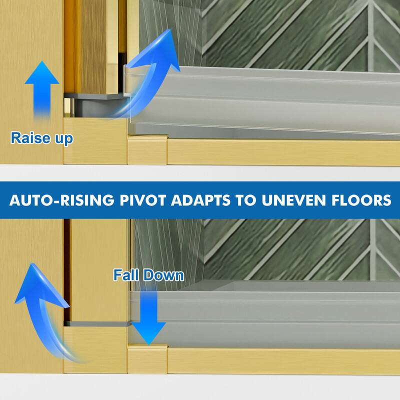 Raise up  
AUTO-RISING PIVOT ADAPTS TO UNEVEN FLOORS  
Fall Down