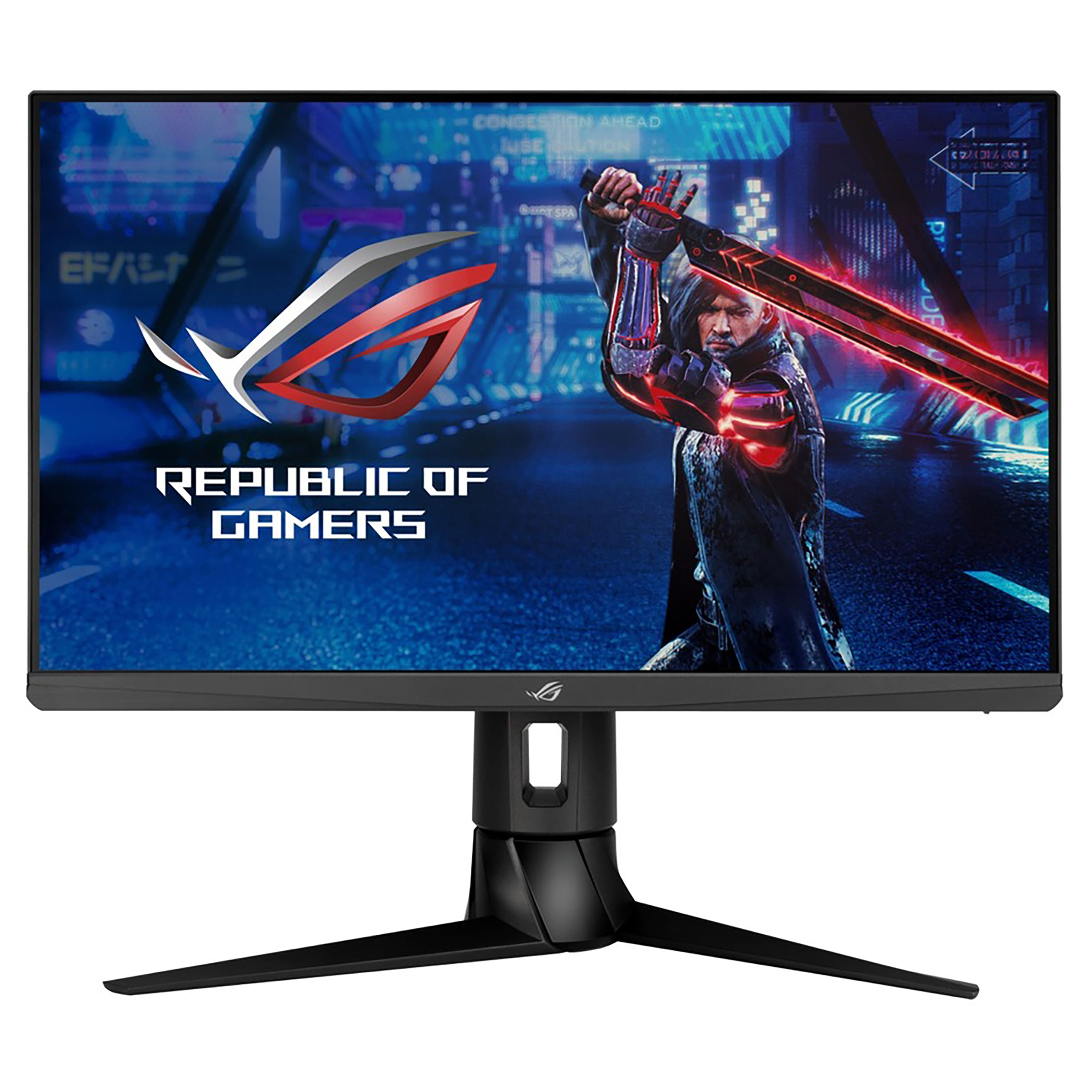 Front. ASUS - ROG Strix 23.8 LCD FHD Monitor with HDR (DisplayPort USB, HDMI) - Black.