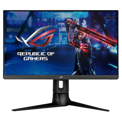 Front. ASUS - ROG Strix 23.8 LCD FHD Monitor with HDR (DisplayPort USB, HDMI) - Black.