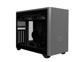 Cooler Master - NR200P MAX V2 SFF with 280mm AIO, 850W SFX Gold, PCIe Gen4 Riser, Glass/Vented Panel - Black