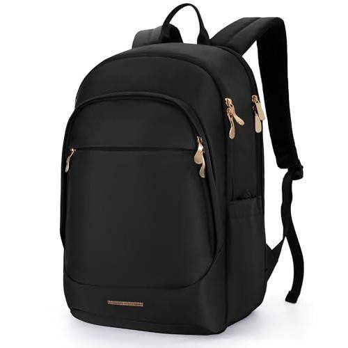 Front. Live At Space - Travel Laptop Backpack For 17 3   Carry On With Usb Charging Hole Water Resistant College Bookbag Large Capacity - 01-black-15.6 Inch.