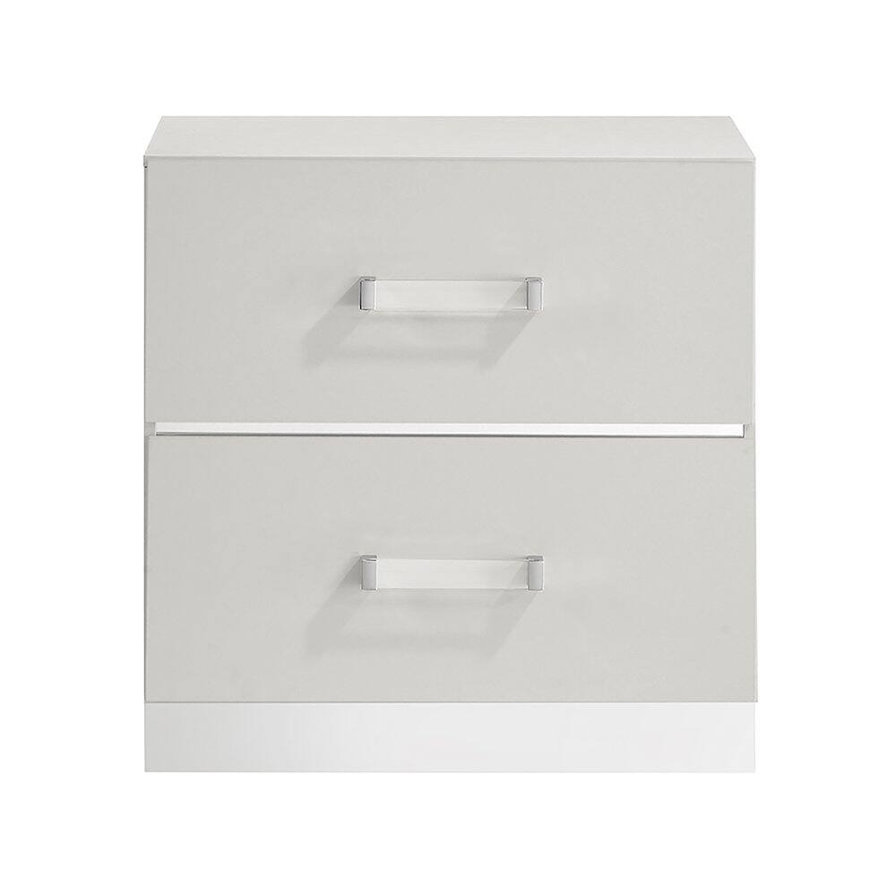 Alt View 1. New Classic Furniture - Europa Wood 2 Nightstand with Panels - White.