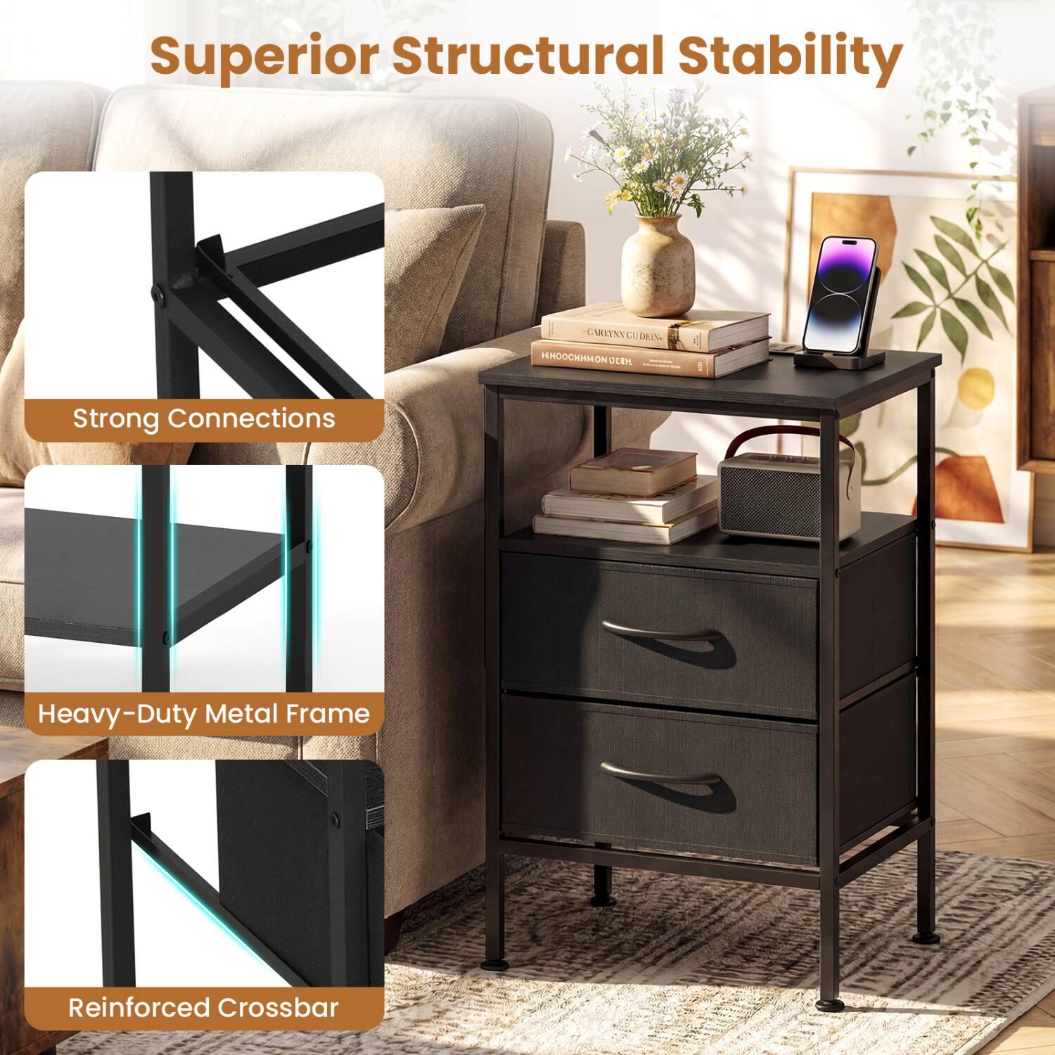 Superior Structural Stability

Strong Connections

Heavy-Duty Metal Frame

Reinforced Crossbar