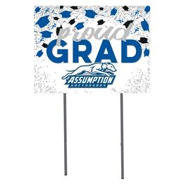 Jardine - Assumption Greyhounds 18" x 24" Proud Grad Yard Sign - White