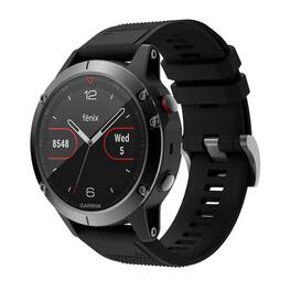 StrapsCo - Summit Strap QuickFit 22 Silicone Rubber Watch Band For Garmin Fenix 6 - Black