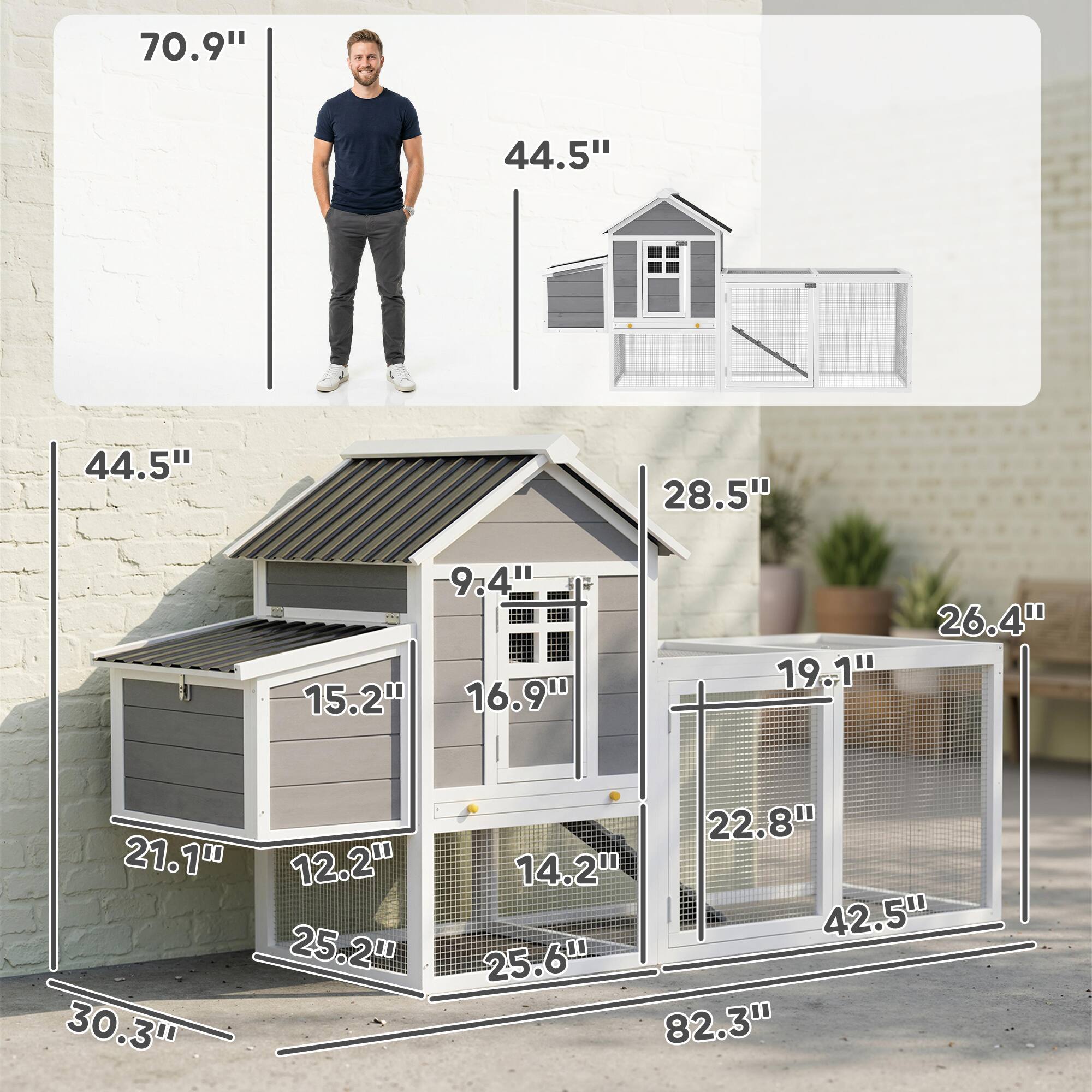 70.9"  
44.5"  
44.5"  
28.5"  
9.4"  
15.2"  
16.9"  
26.4"  
19.1"  
21.1"  
12.2"  
25.2"  
30.3"  
22.8"  
14.2"  
42.5"  
82.3"