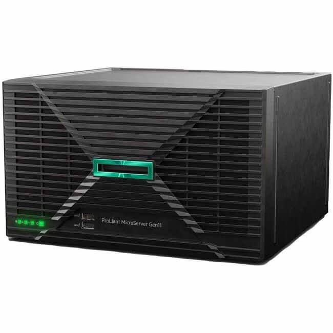 HPE Aruba - HPE ProLiant MicroSvr Gen11 6315P 2.8GHz 4-Core 1x16GB 4LFF-NHP iLO KIT 1GbE 1x180W PS Micro Server - Black