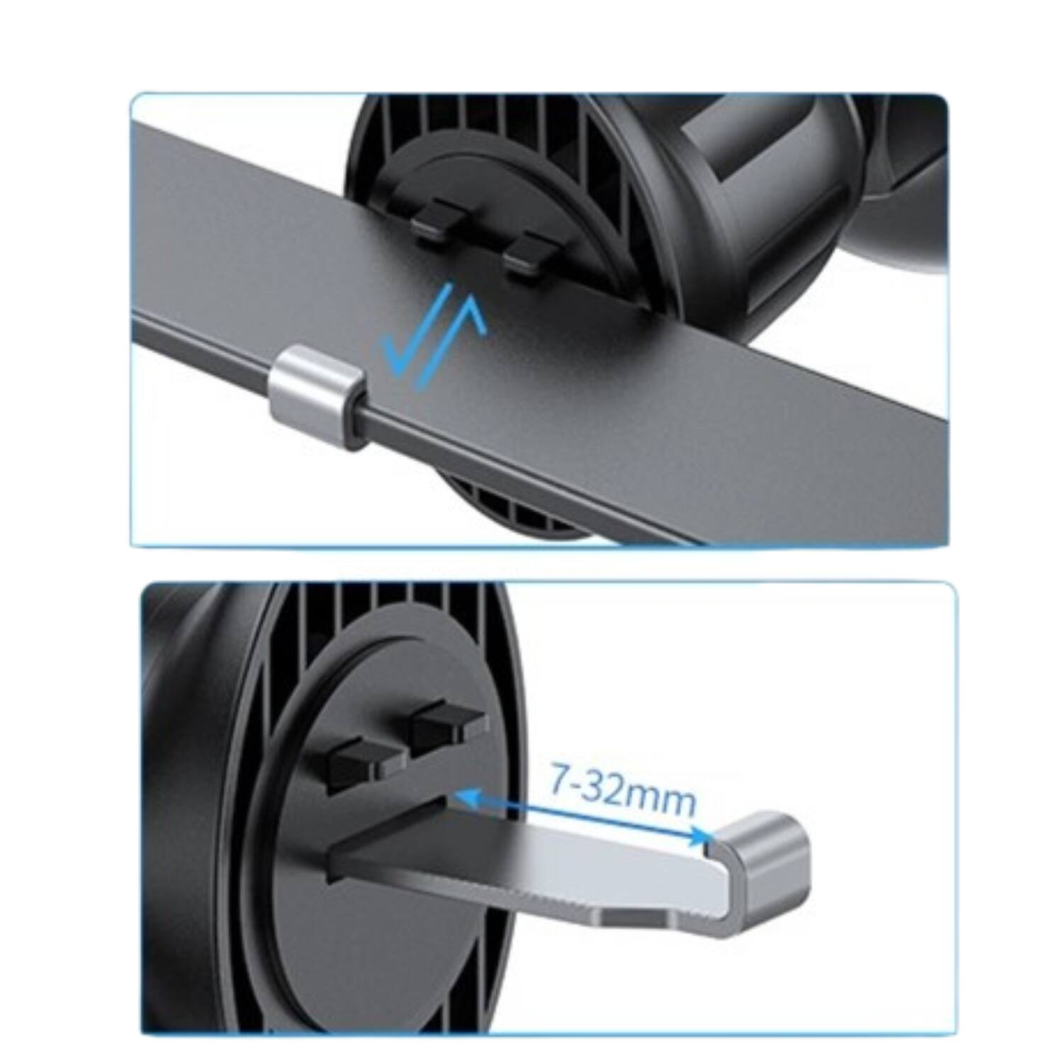 Back. Stock Preferred - Car Air Vent Phone Holder Mount Clamp - Black.