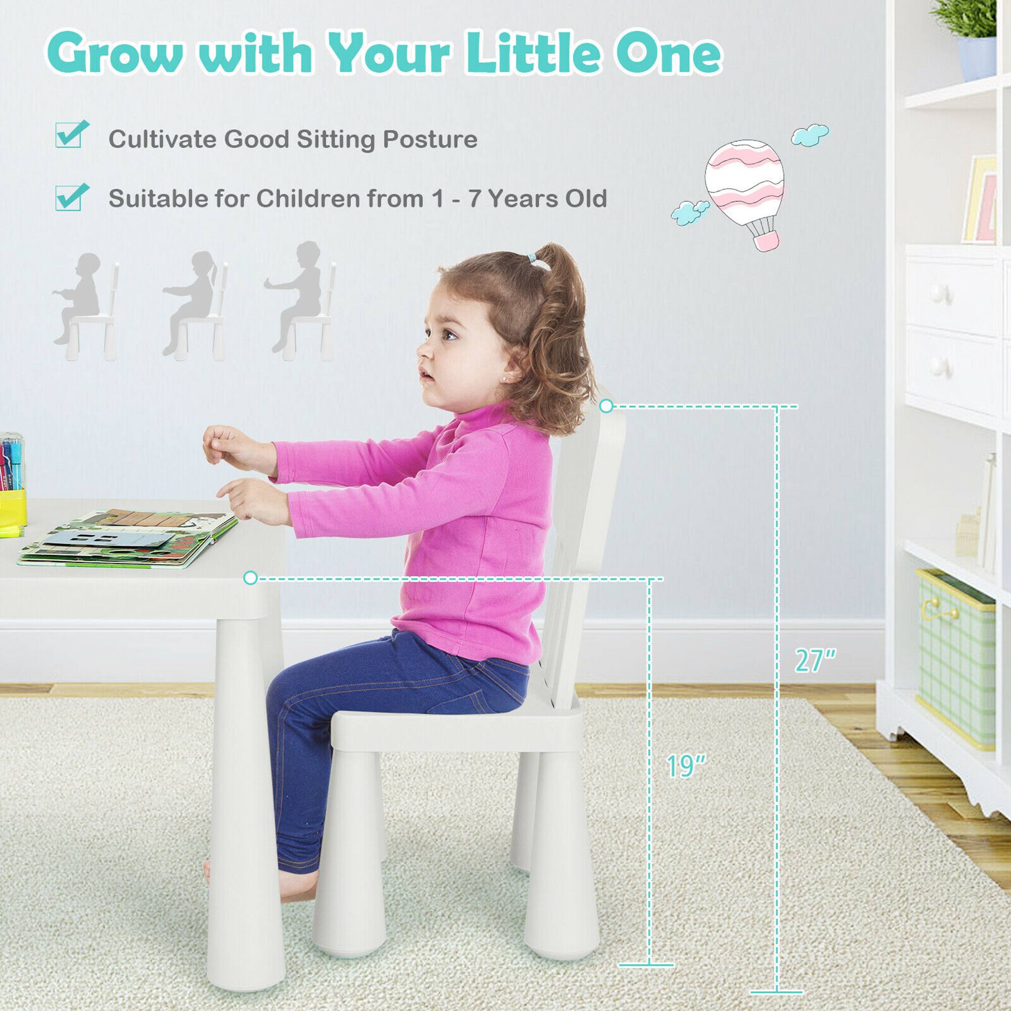 Grow with Your Little One, Cultivate Good Sitting Posture, Suitable for Children from 1 - 7 Years Old, 27", 19"