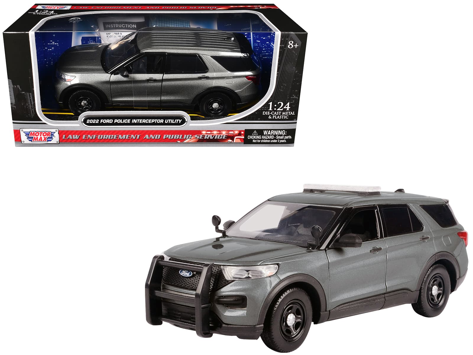 "2022 Ford Police Interceptor Utility Unmarked Gray Metallic ""Builder's Kit"" 1/24 Diecast Model Car by Motormax" price history on PriceWatchPro
