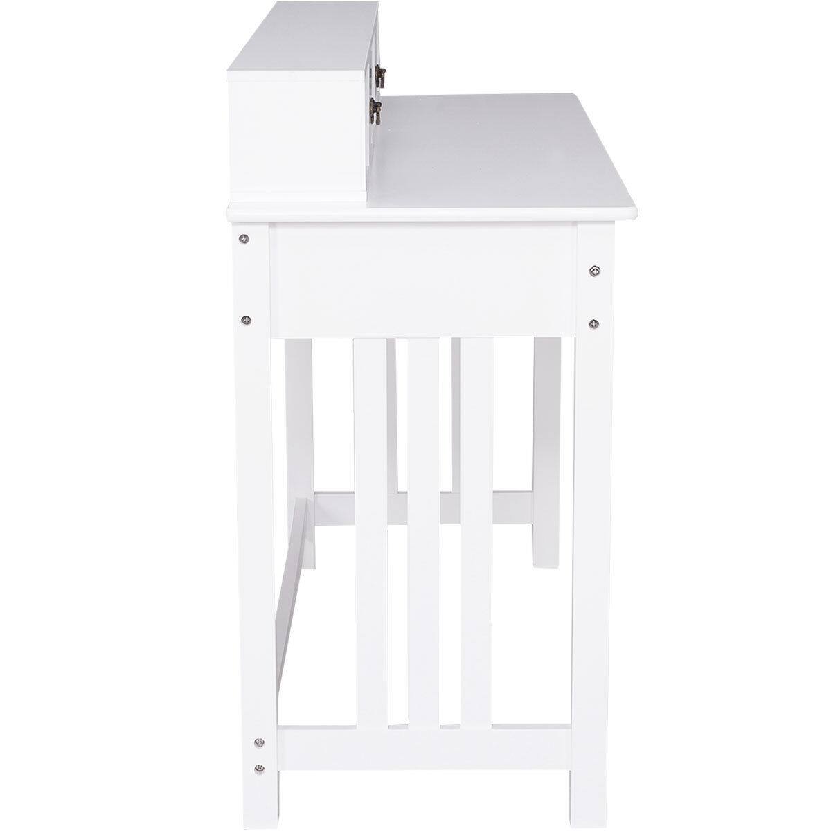 Alt View 7. Ecooso - Writing Computer Desk with 4 Drawers, Home Office Workstation with Spacious Desktop - White.
