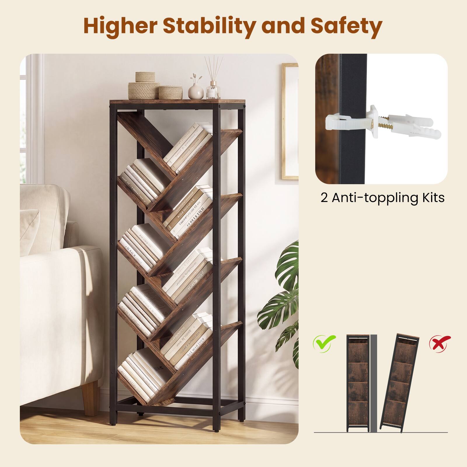 Higher Stability and Safety

2 Anti-toppling Kits