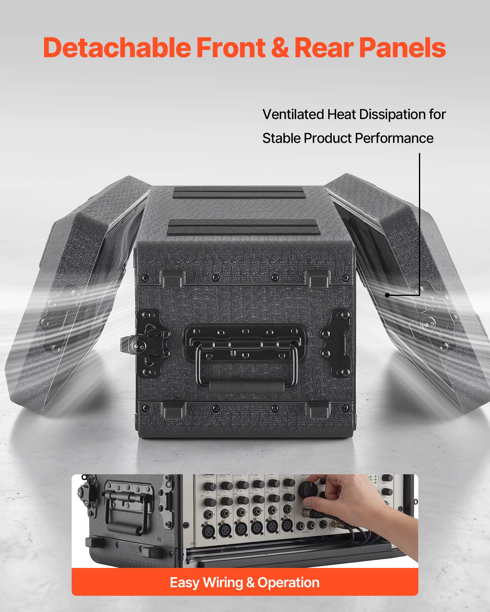 Detachable Front & Rear Panels  
Ventilated Heat Dissipation for Stable Product Performance  
Easy Wiring & Operation