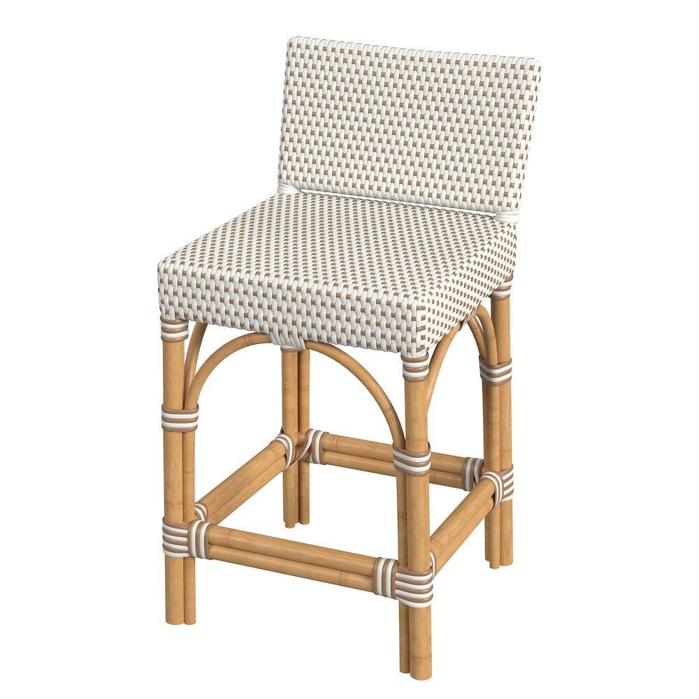 Alt View 2. Butler Specialty - Amalfi 24.5 in. Seat Height Outdoor Counter Stool - Beige And White.