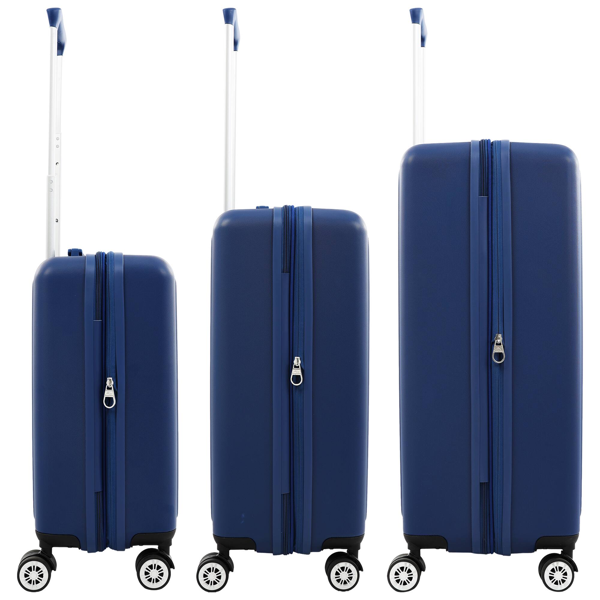 Left. Tommy Bahama - 3-Piece Hardside Luggage Set with 3D Pineapple – 30", 26" & 21.5" Spinner Suitcases - Blue.