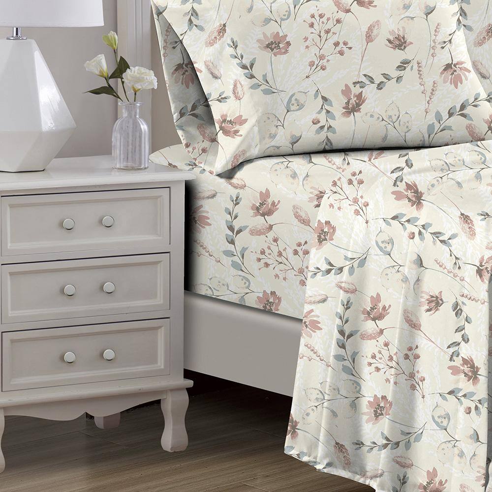 Alt View 1. RT Designers Collection - RT Designers Collection Petals Organic Cotton Ultra Soft Printed Sheet Set Multi Queen - Multicolor.