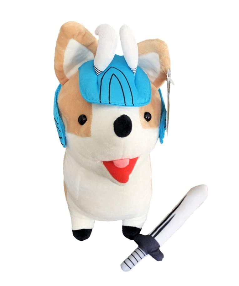 Alt View 1. Golden Bell Studios - Peasant Buffet Wargi The Corgi 16 Inch Collector Plush - Blue.