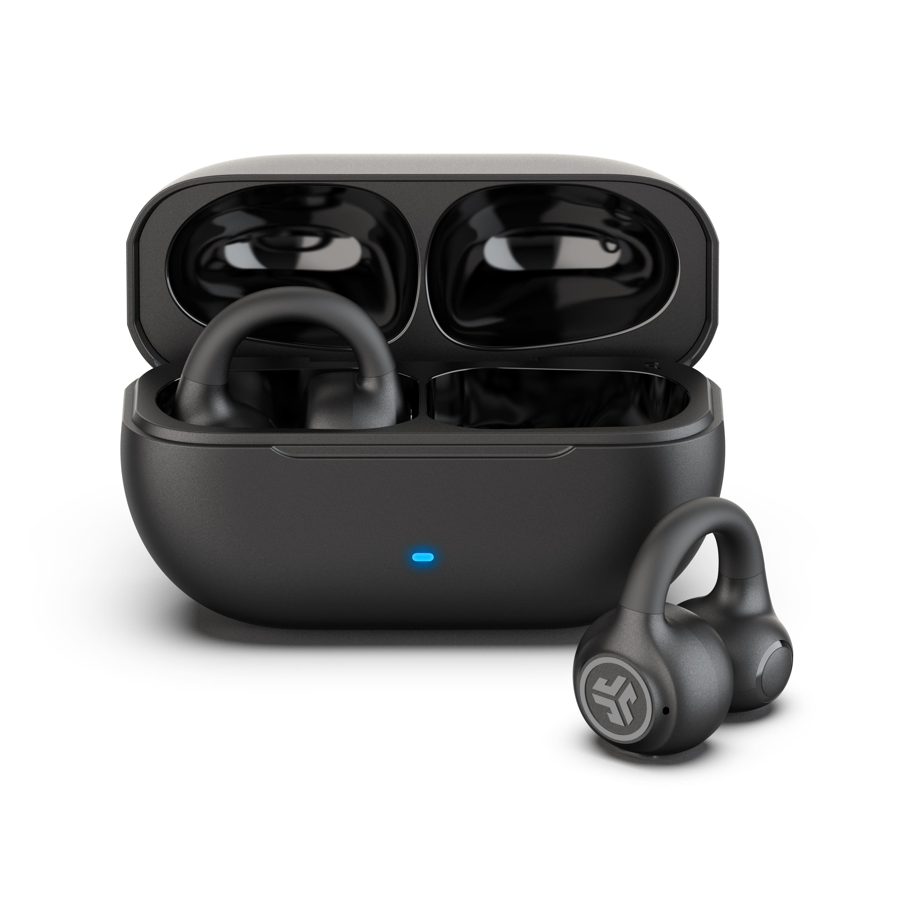 Alt View 11. JLab - Flex Open-Clip True Wireless Earbuds - Black.