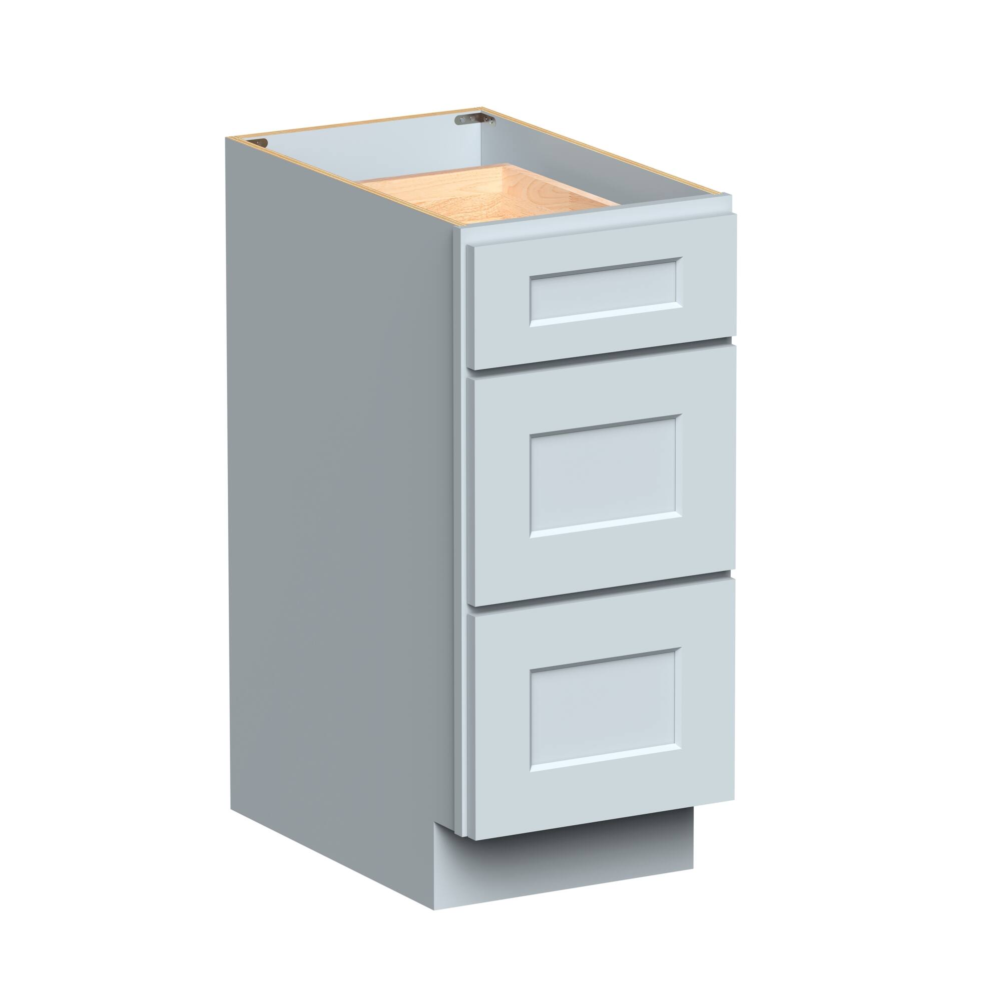 Alt View 3. Boyel Living - Dove Gray Drawer Base Cabinets 34.5.Wx24in.H Ready to Assemble Kitchen Cabinets 3Drawers - DOVE GRAY.