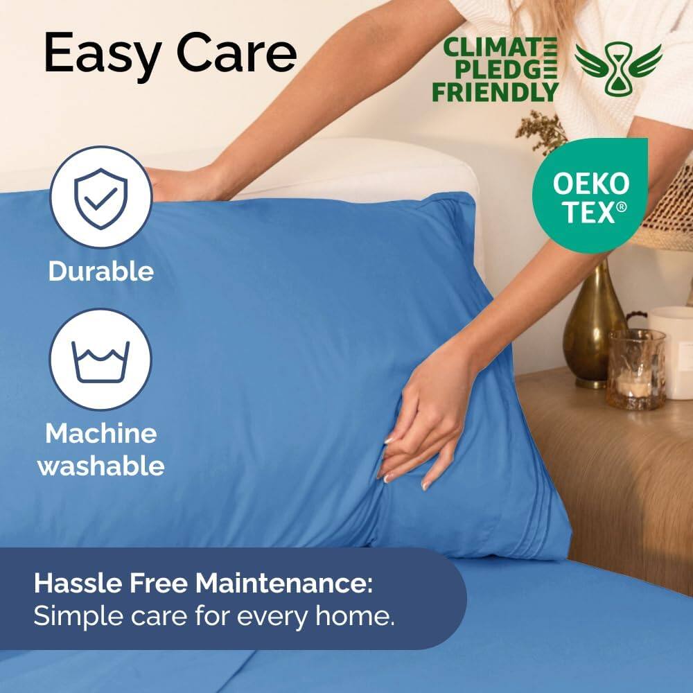 Easy Care  
CLIMATE PLEDGE FRIENDLY  
Durable  
Machine washable  

Hassle Free Maintenance:  
Simple care for every home.