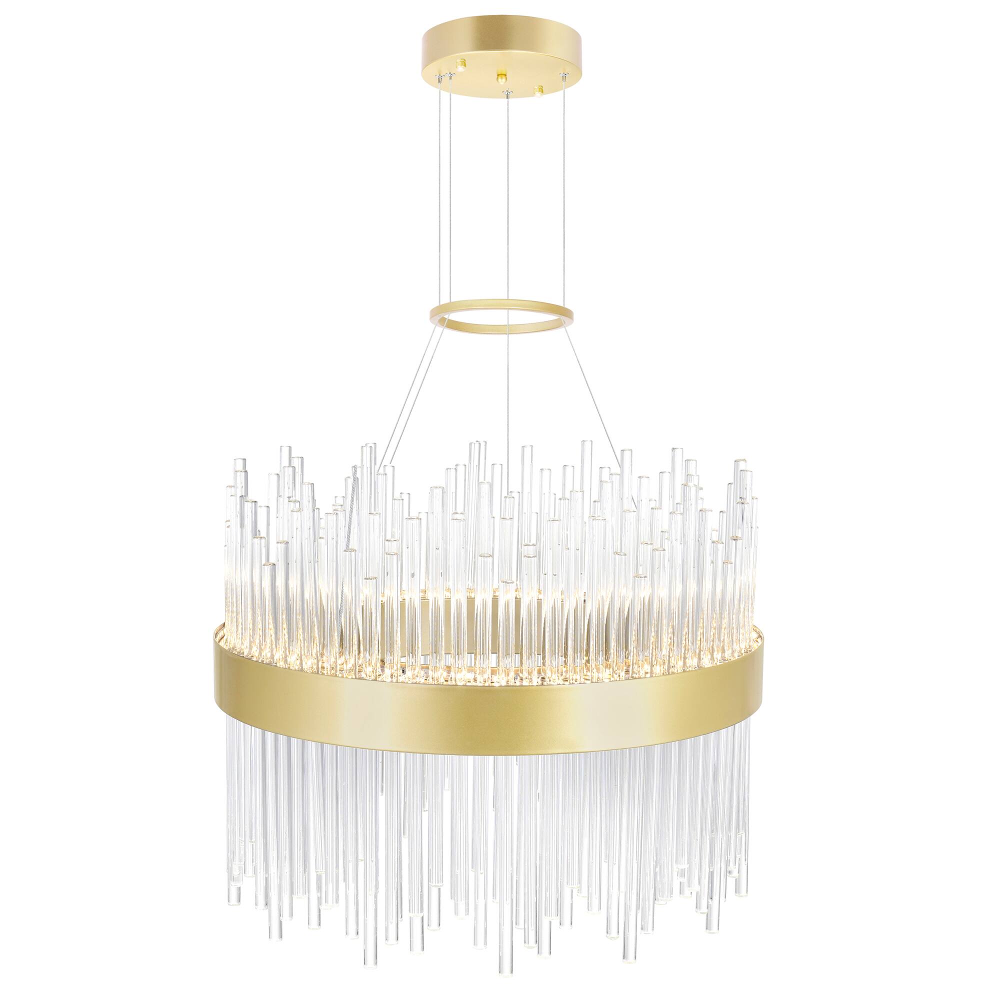 Left. CWI Lighting - Genevieve LED Chandelier With Medallion Gold Finish - Medallion Gold.