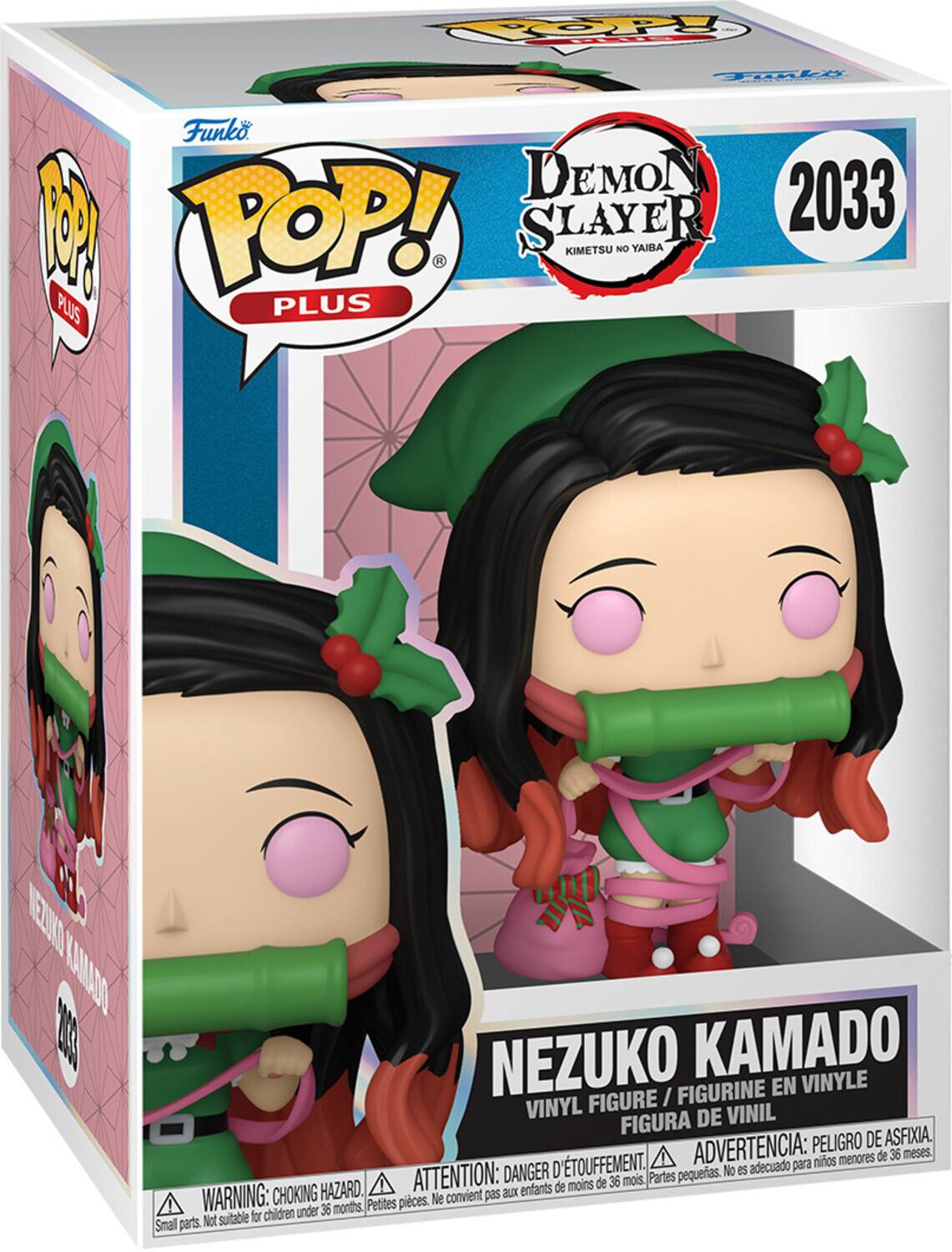Sure, here is the corrected and grouped text from the image:

---

**Top Left:**
- OP aie oly Funko DEMON SLAYER 2033 I TOP! SLAYER KIMETSU NO YAIBA

**Top Center:**
- NEZUKO KAMADO 20A NEZUKO KAMADO FIGURINE EN VINYLE FIGURE I VINYL DE VINIL FIGURA

**Top Right:**
- ADVERTENCIA: PELIGRO DE ASFIXIA. D'TOUFFEMENT, openoa para niños DANGER petites. No es HAZARD. ATTENTION: aux enfants de moins de 36 mois. Partes WARNING: CHOKING Petites pieces. Ne convient pas children under 36 months Not suitable for Small parts.

**Center:**
- NEZUKO KAMADO
- VINYL FIGURE / FIGURINE EN VINYLE FIGURA DE VINIL

**Bottom:**
- WARNING: CHOKING HAZARD. Small parts. Not suitable for children under 36 months. Petites pièces. Ne convient pas aux enfants de moins de 36 mois. Partes pequeñas. No es adec