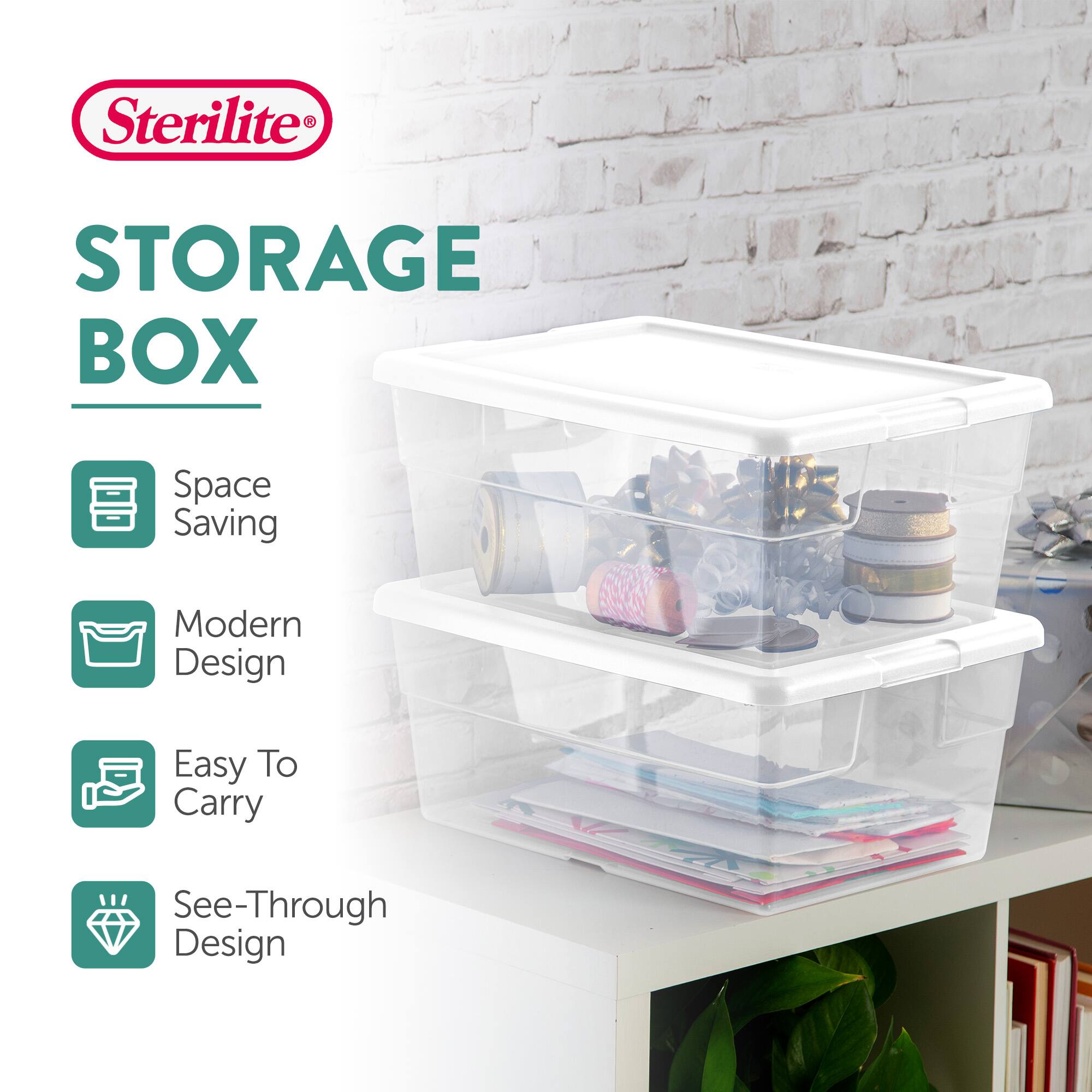 Sterilite STORAGE BOX  
Space Saving  
Modern Design  
Easy To Carry  
See-Through Design