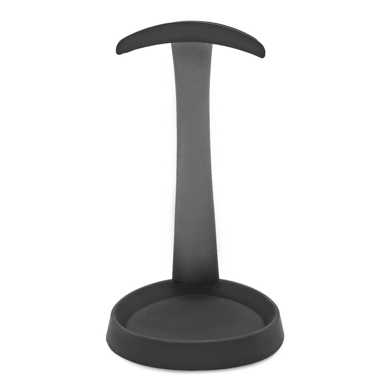 Angle. Knox - Knox Gear Aluminum Headphone Stand for Desk with Solid Base Mount (Black) - Black.