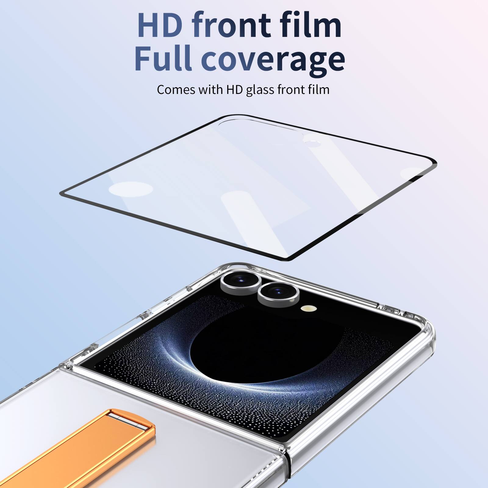 HD front film  
Full coverage  
Comes with HD glass front film