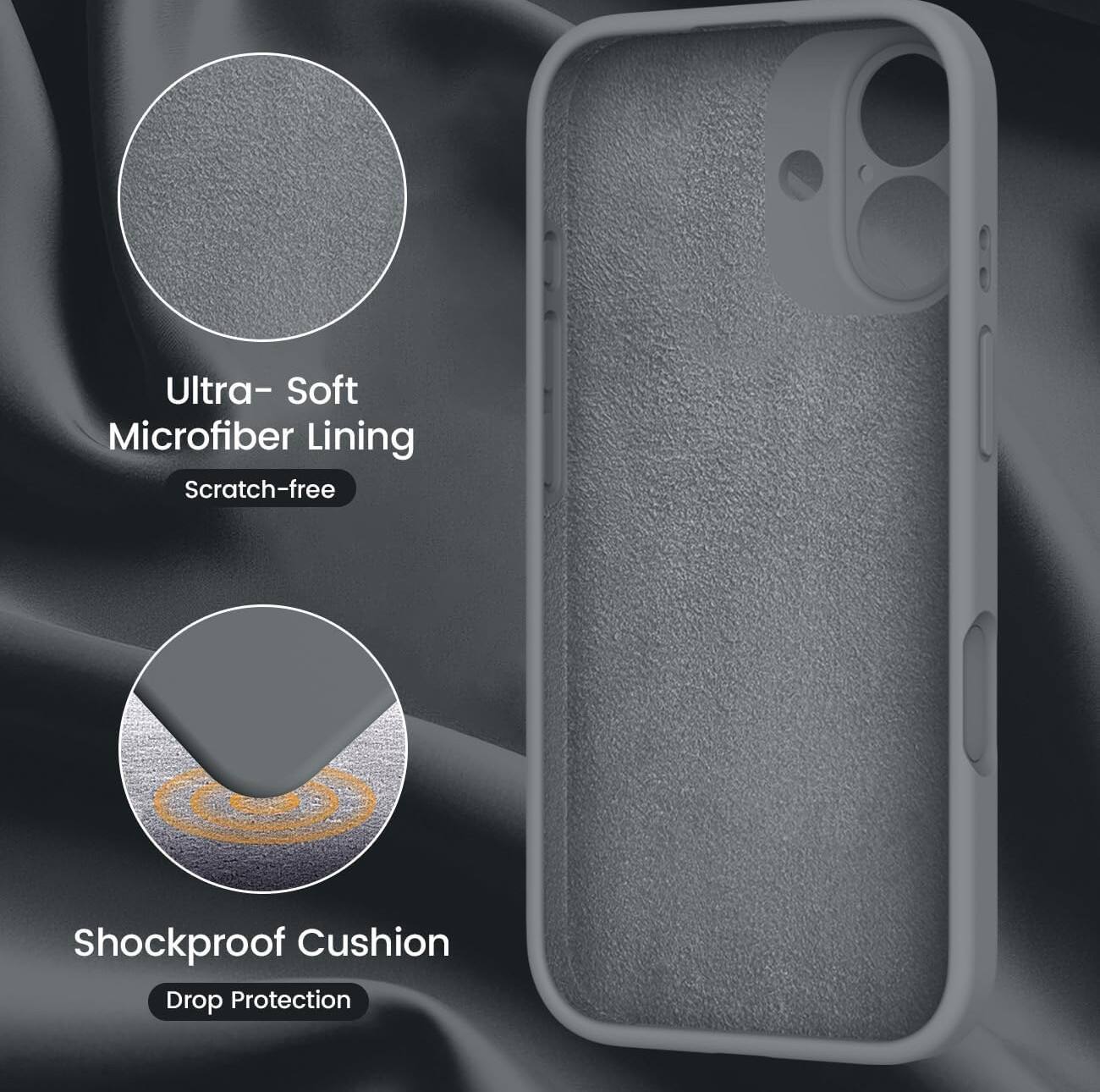 Ultra-Soft Microfiber Lining  
Scratch-free  

Shockproof Cushion  
Drop Protection