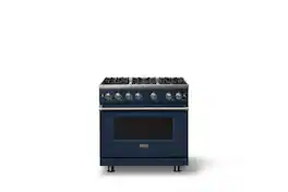Viking - Pro 5 Series 5.1 Cu. Ft. Freestanding Sealed 6 Burner Gas Convection Range - Slate Blue - Slate Blue