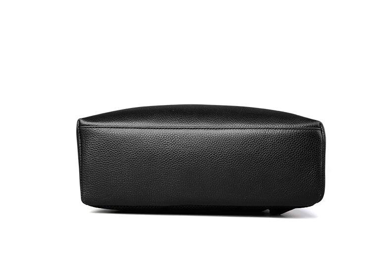 Back. Steel Horse Leather - Skald Black Pebbled Leather Backpack - Black.