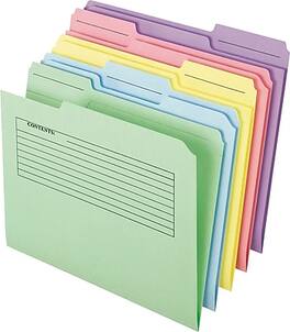 Pendaflex - Recycled File Folder, 1/3-Cut Tab, Assorted, Letter Size, 30/Pack (45269) - Assorted Colors