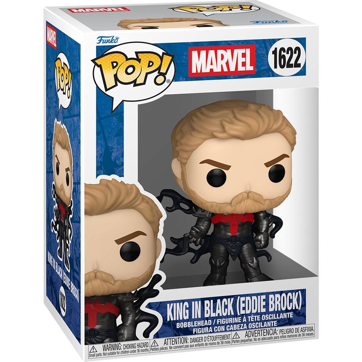 MARVEL POP! Funko MARVEL 1622 POP! KING IN BLACK (EDDIE BROCK) FIGURINE TTE OSCILLANTE BOBBLEHEAD / CON CABEZA OSCILANTE ASFIXIA, FIGURA ADVERTENCIA: PELIGRO DE ASFIXIA, PELIGRO DE TOUFFEMENT, adecuado para niños ATTENTION: DANGER D'ETOUFFEMENT, convient pas aux enfants Petites pièces. Ne convient pas aux enfants de moins de 36 mois, WARNING: CHOKING HAZARD, convient pas aux enfants de moins de 36 mois, Small parts Not suitable for children under 36 months