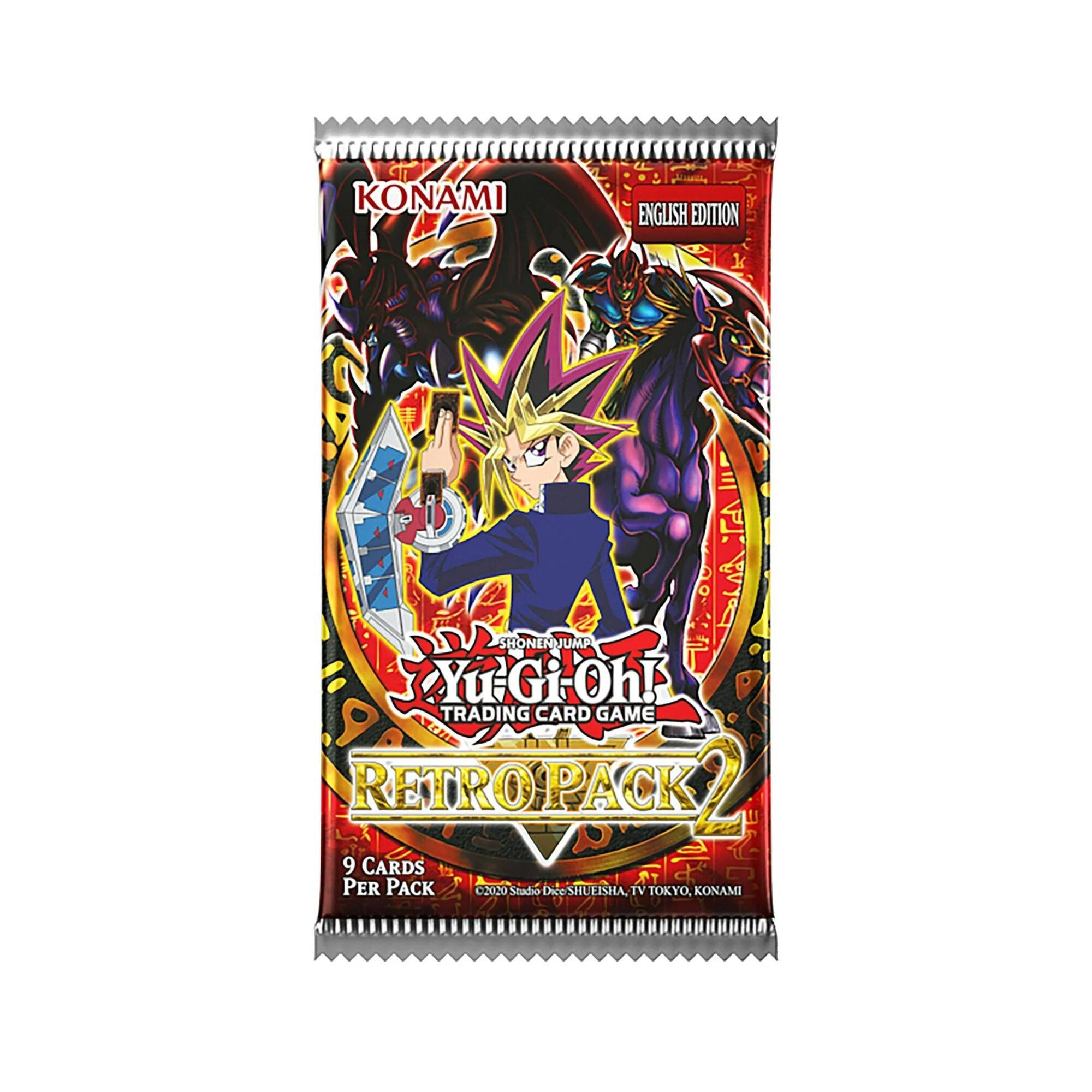 KONAMI ENGLISH EDITION  
SHONEN JUMP Yu-Gi-Oh! TRADING CARD GAME RETROPACK 2  
9 CARDS PER PACK  
2020 Studio Dice SHUEISHA, TV TOKYO, KONAMI