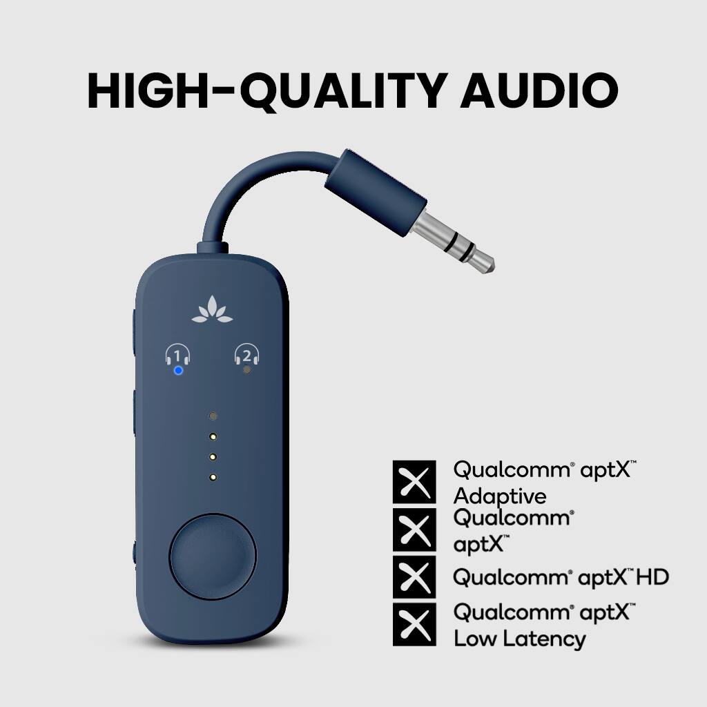 HIGH-QUALITY AUDIO

- Qualcomm® aptX™ Adaptive
- Qualcomm® aptX™
- Qualcomm® aptX™ HD
- Qualcomm® aptX™ Low Latency