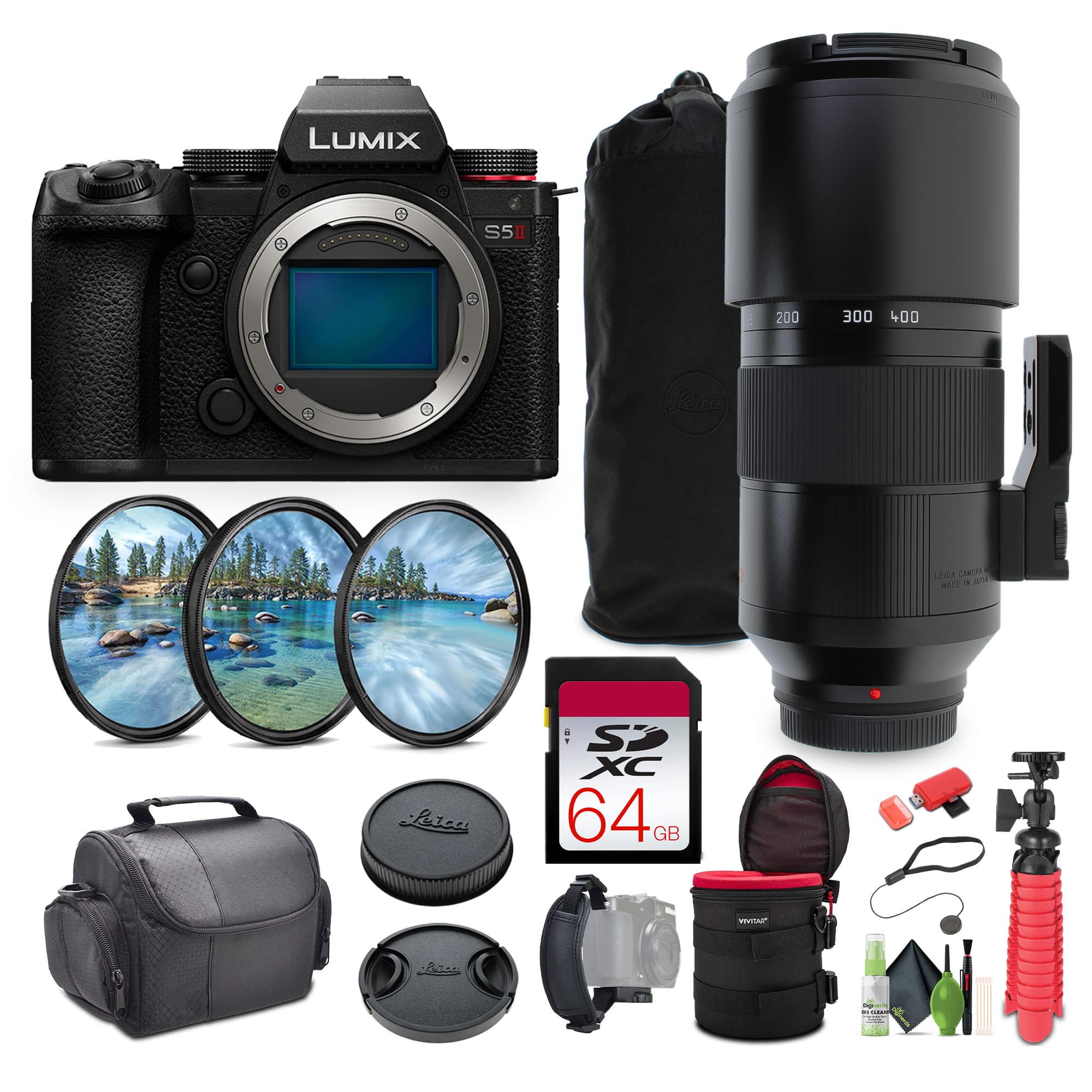 Leica - Vario-Elmar-SL 100-400mm f/5-6.3 Lens (L-Mount) + Bundle - Black