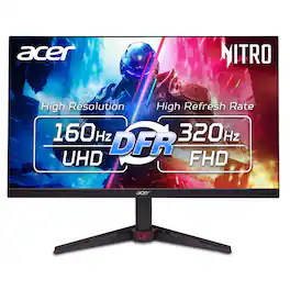 Acer - Refurbished Excellent - Nitro 27” LCD 4K UHD 320Hz 0.5ms FreeSync Premium Gaming Monitor with HDR (Display Port, HDMI) - Black
