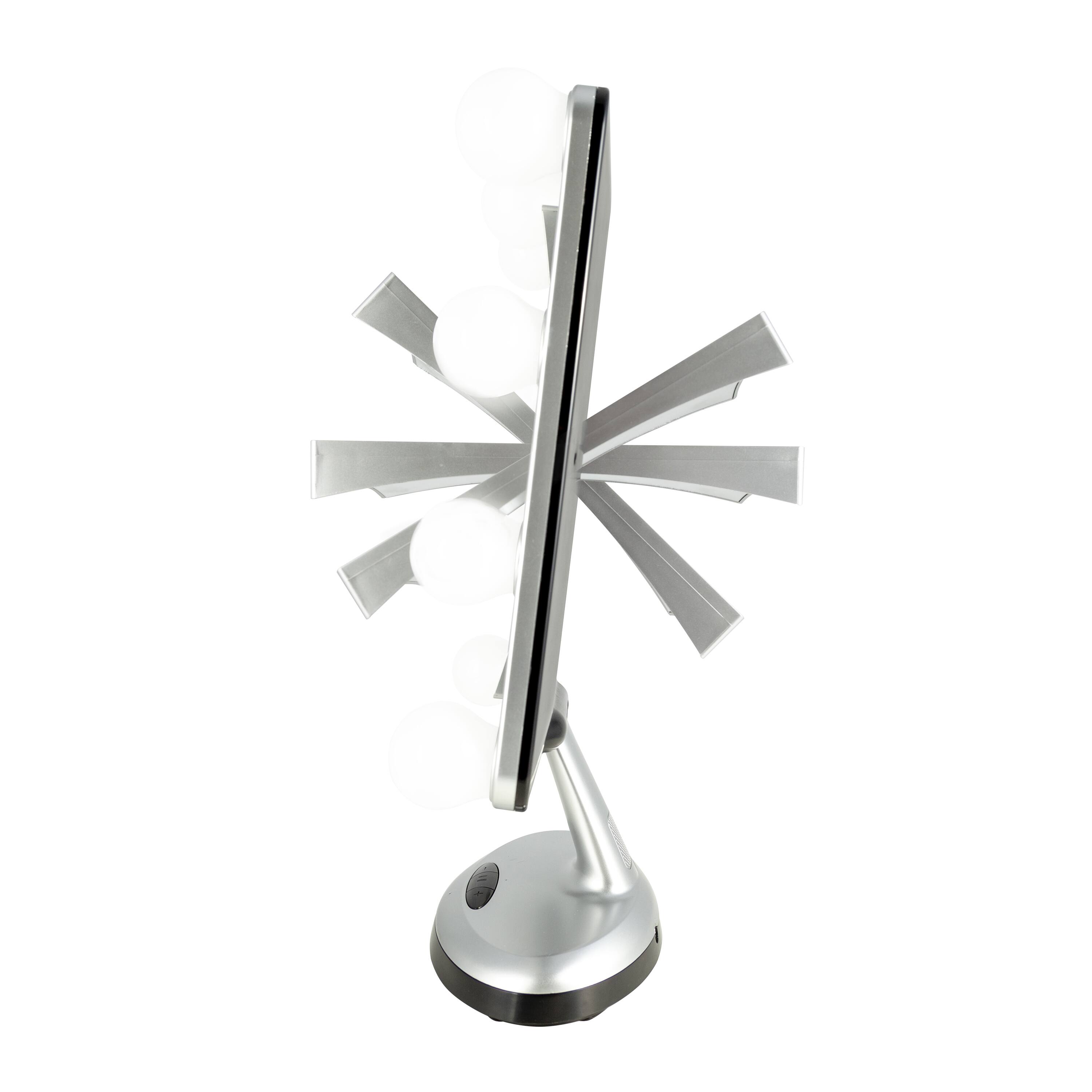 Alt View 2. Zadro - Zadro Melrose Hollywood Lighted Makeup Mirror with Bluetooth & Magnification - Silver.