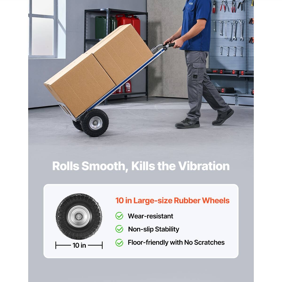 Ropilly 500 lb Hand Truck Aluminum Alloy Dolly with Tie Down Strap and ...