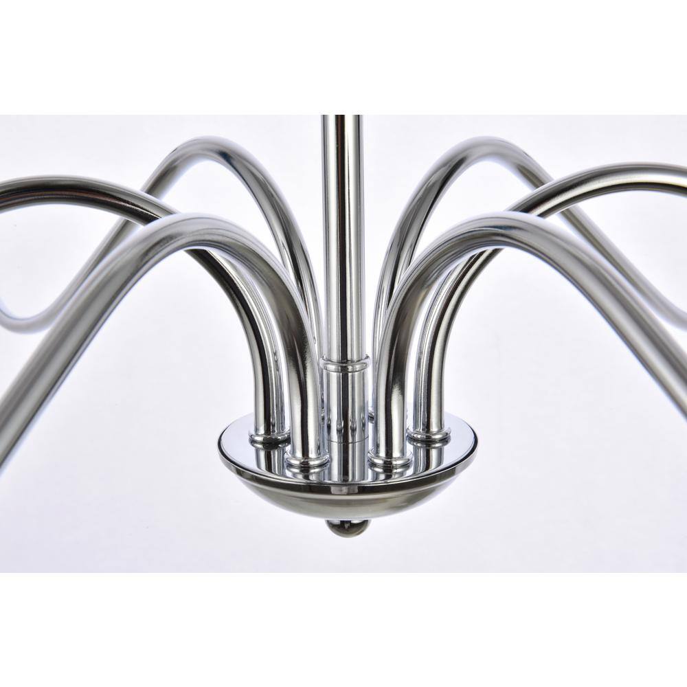 Back. Living District - Rohan 6 lights polished nickel chandelier - Polished Nickel.