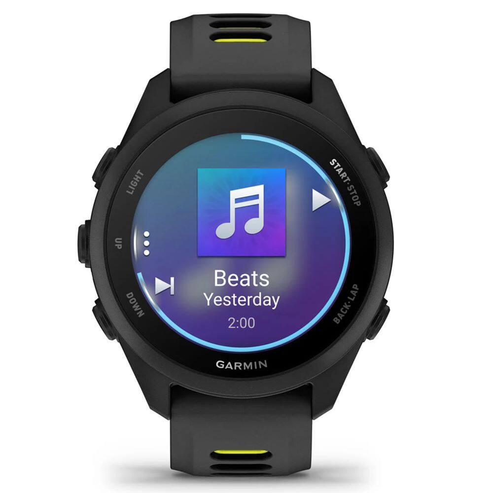 LIGHT UP ... DOWN  
Beats Yesterday  
2:00  
START-STOP  
BACK LAP  
GARMIN