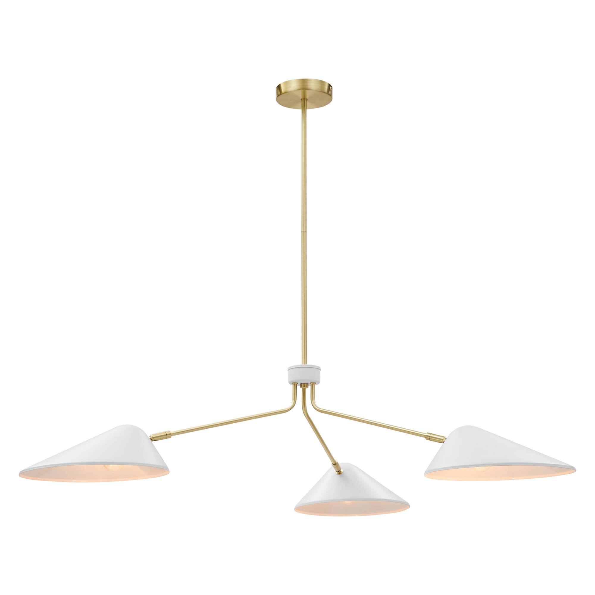 Angle. Modway - Journey 3-Light 14" Arm Pendant by Modway - White.